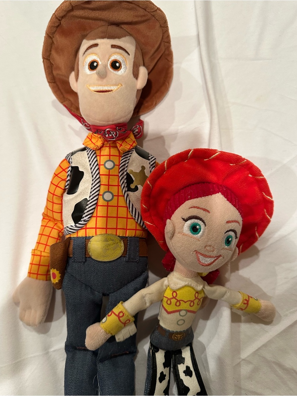Disney Woody and Jessie Plush Duo in Brown, Red, Yellow and Blue